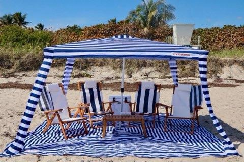 Premium beach cabana on Florida coastline